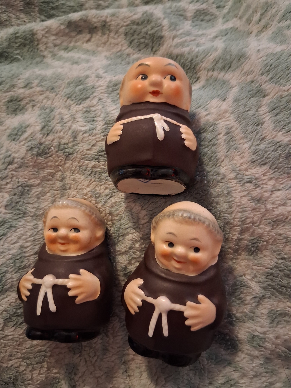 Vintage Monk Salt And Pepper Shaker And Toothpick Holder